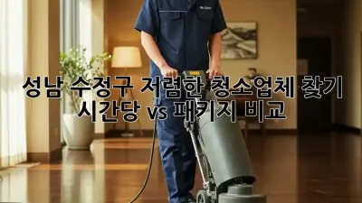성남 수정구 저렴한 청소업체 찾기: 시간당 vs 패키지 비교